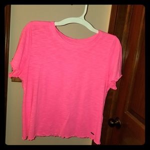 Hollister hot pink crop top